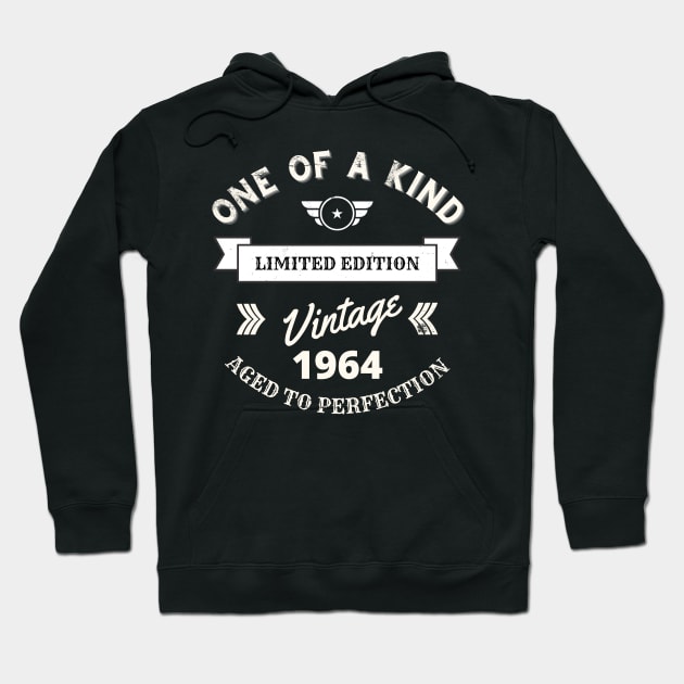 One of a Kind, Limited Edition, Vintage 1964, Aged to Perfection Hoodie by Blended Designs